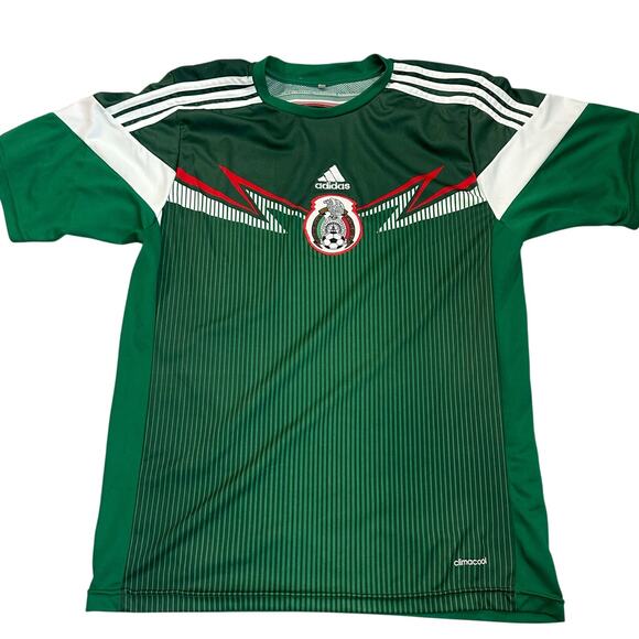 2013 Mexico National Soccer Team Green, Short Sleeve, Adidas Climacool Jersey- L - Picture 1 of 8